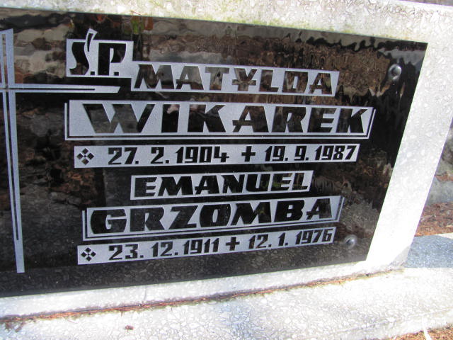 Matylda Wikarek 1904 Mikołów - Grobonet - Wyszukiwarka osób pochowanych