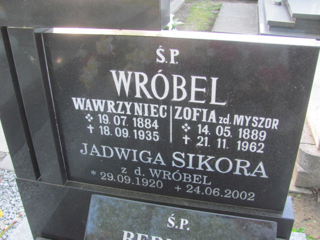 Zofia Wróbel 1889 Mikołów - Grobonet - Wyszukiwarka osób pochowanych