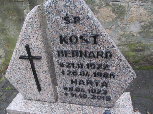 Bernard Kost 1922 Mikołów - Grobonet - Wyszukiwarka osób pochowanych